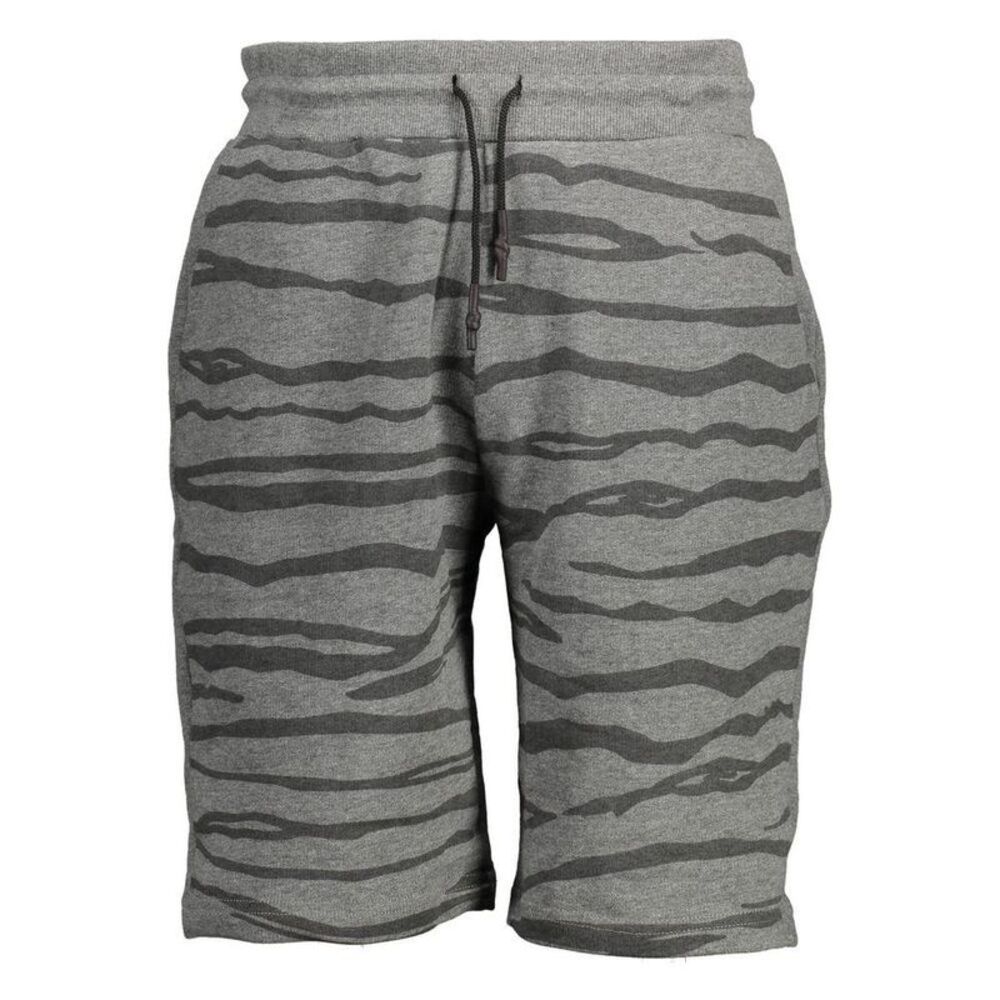 Cavalli Class Tiger Stripe Casual Shorts Men Gray Bottoms